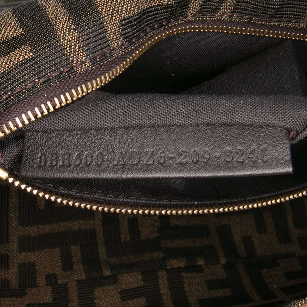 Fendi Zucca Canvas Paisley Embroidery Baguette Satchel Brown Canvas Good - Box View