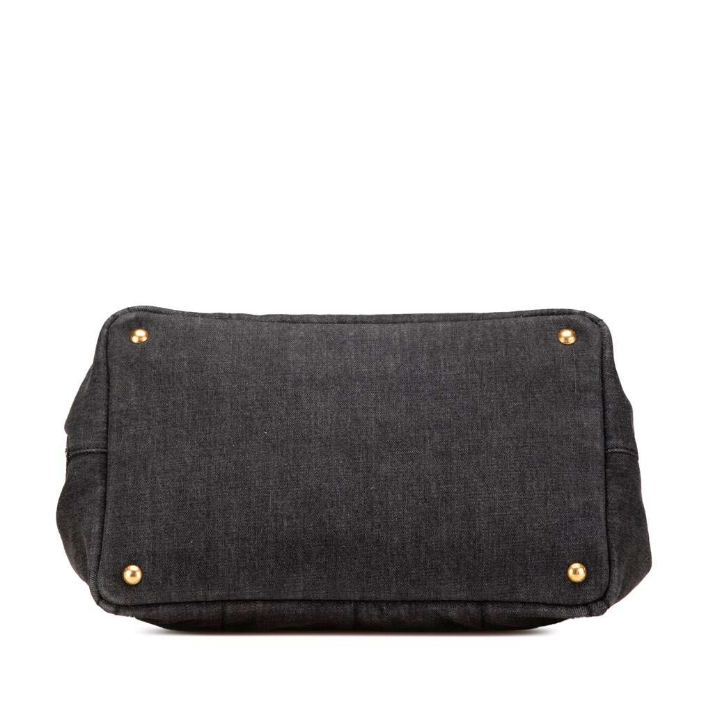 Prada Canvas Canapa Logo Satchel Black Canvas Good - Inside View