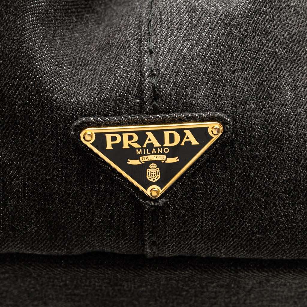 Prada Canvas Canapa Logo Satchel Black Canvas Good - Box View