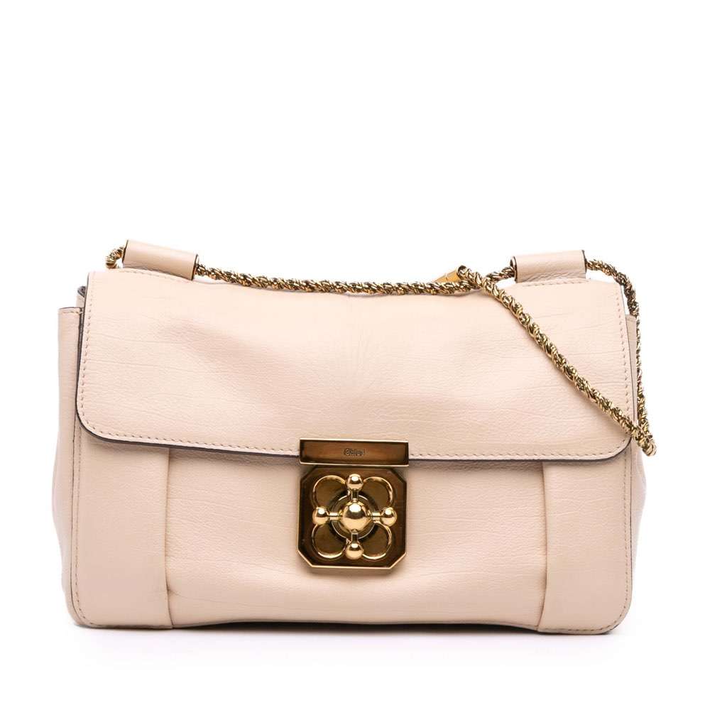 Chloé Medium Goatskin Elsie Crossbody Brown Leather Good condition - Front View