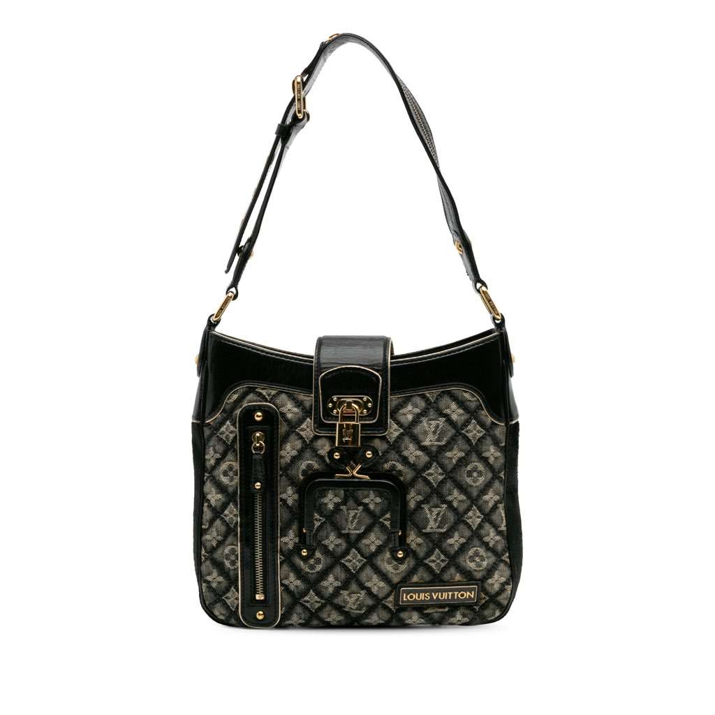 Louis Vuitton Quilted Monogram Denim Musette Grey Denim Very good condition - Front View