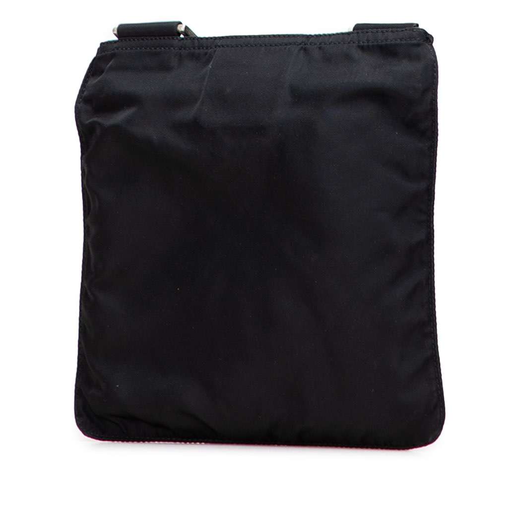 Prada Tessuto Zip Top Crossbody Black Good - Back View