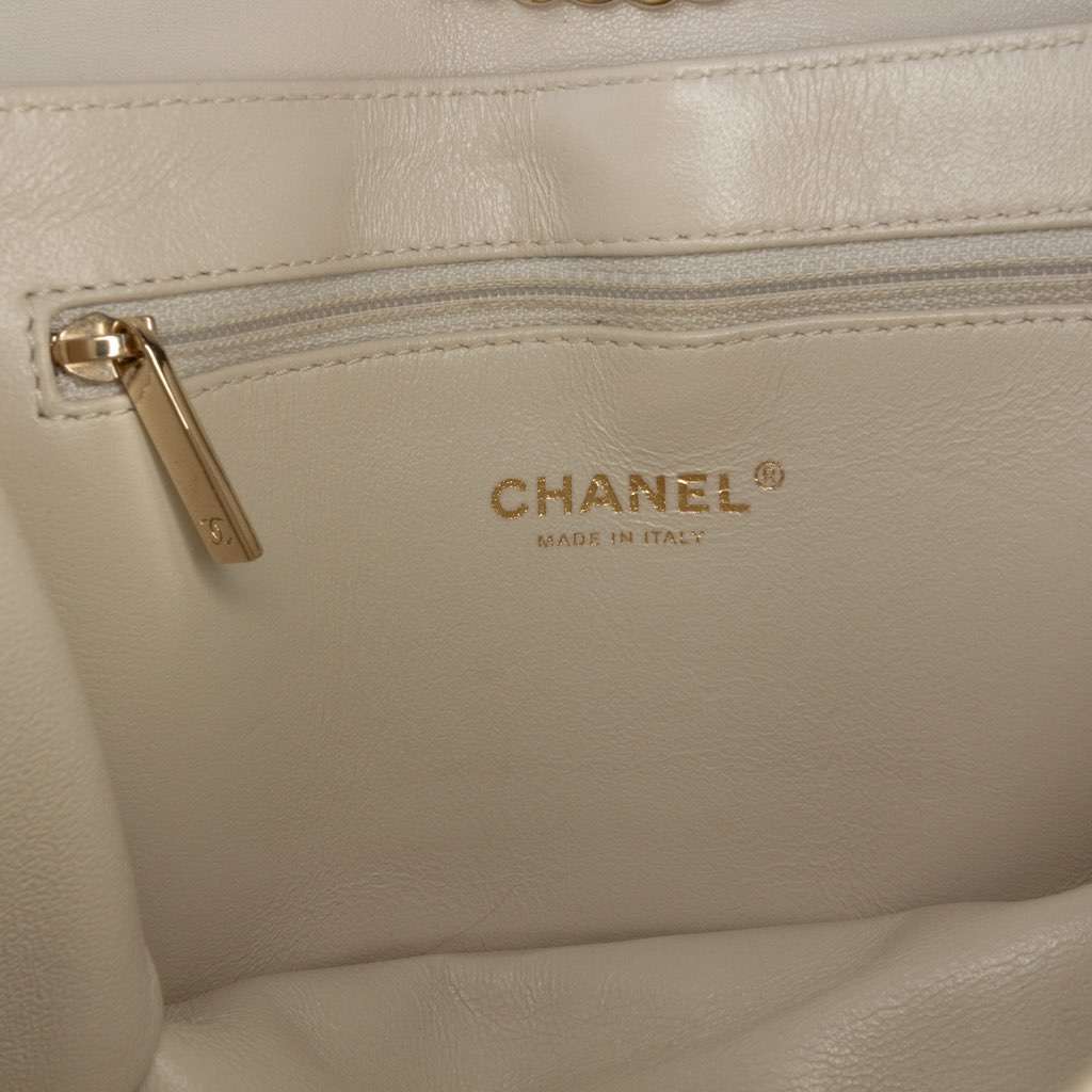 Chanel Mini Lambskin Beauty Lock Flap White Leather Good - Box View