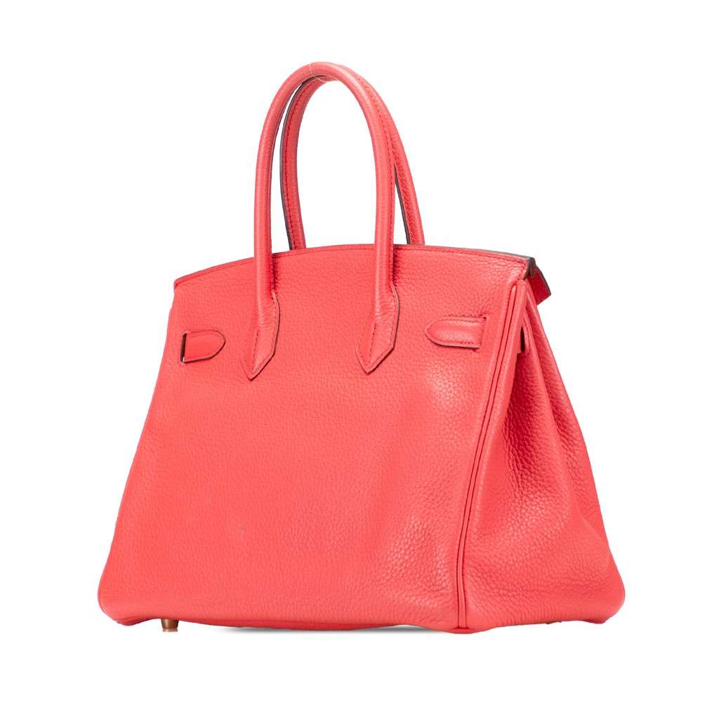 Hermès Clemence Birkin Retourne 30 Pink Leather Good condition - Back View