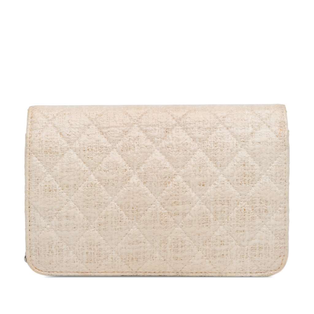 Chanel CC Coated Tweed Wallet On Chain Brown Canvas Very good - Inside View