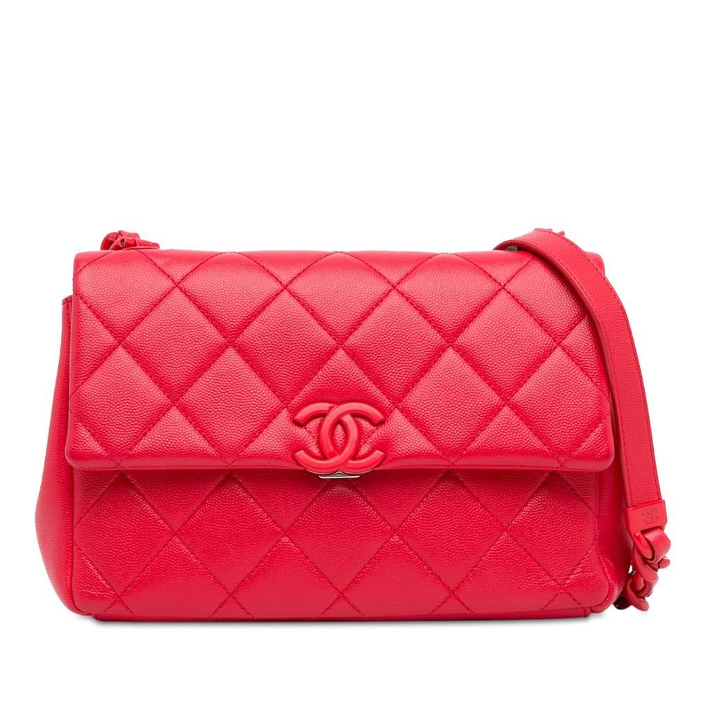 Chanel Medium Caviar My Everything Flap Pink Leather Very good - Front View