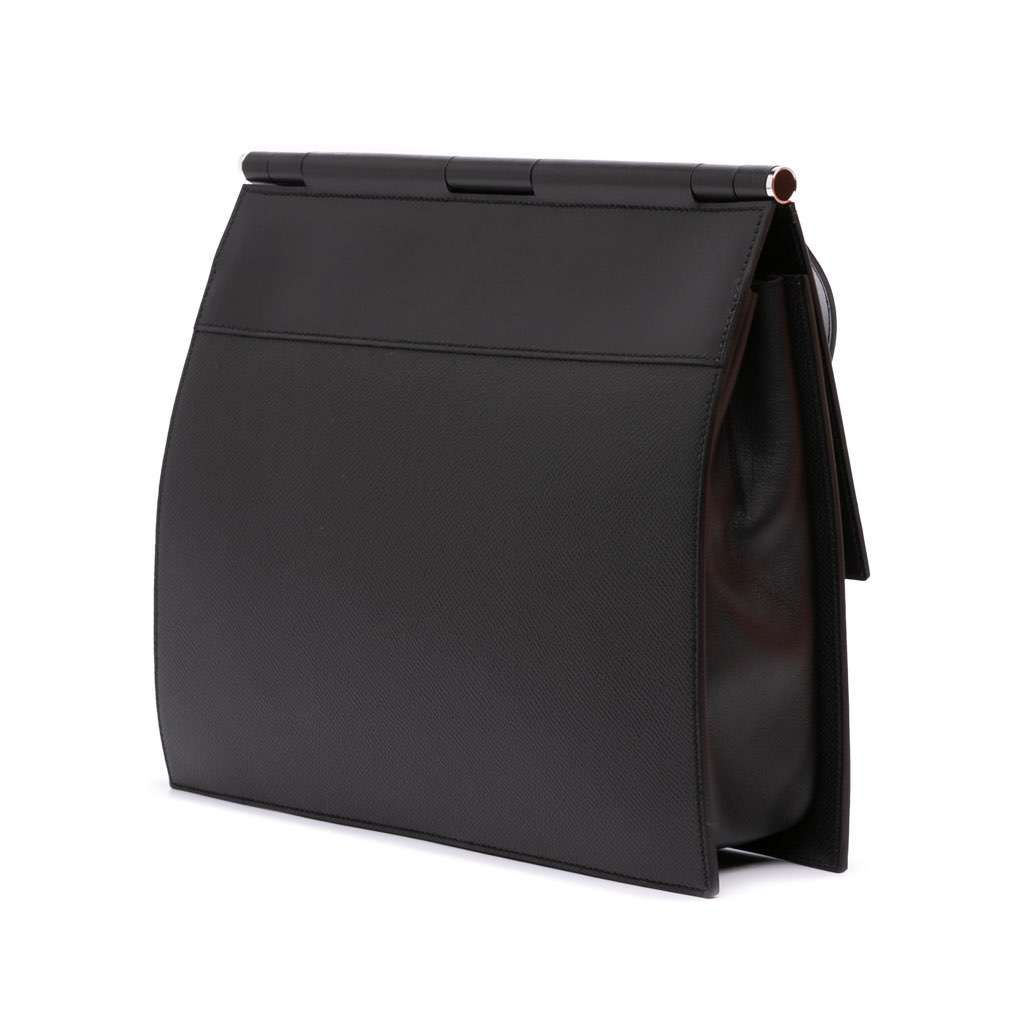 Hermès Epsom Swift Sacabar 30 Black Leather Good condition - Back View