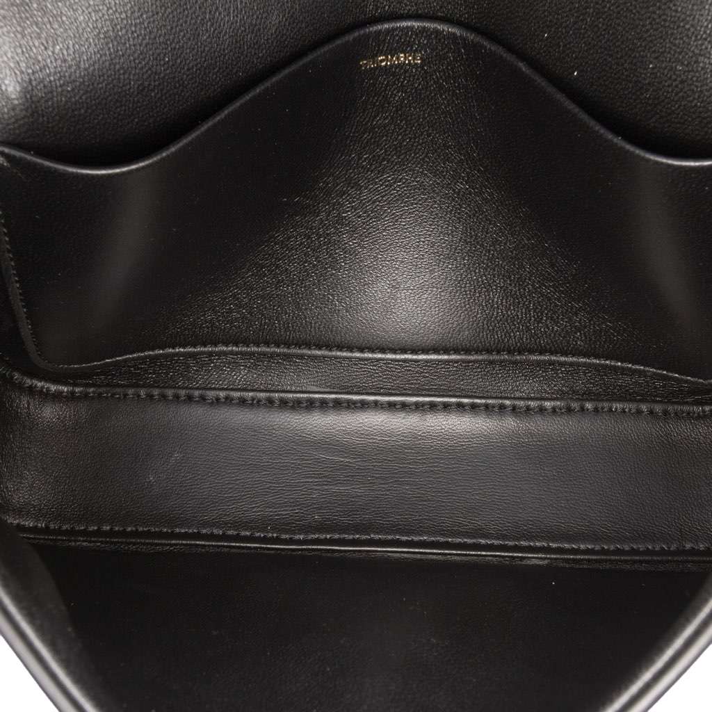 Celine Shiny Calfskin Claude Shoulder Bag Black Leather Good - Model View