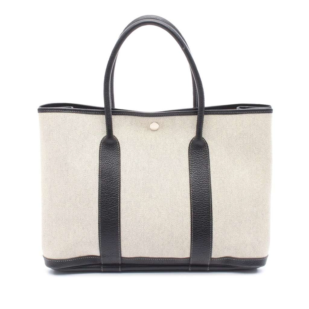 Hermès Toile and Negonda Garden Party 36 Grey Canvas Good condition - Front View