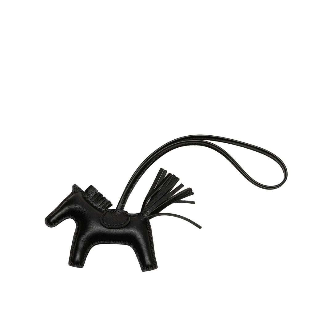 Hermès Milo Lambskin Grigri So Black Rodeo Bag Charm PM Black Leather Very good condition - Front View