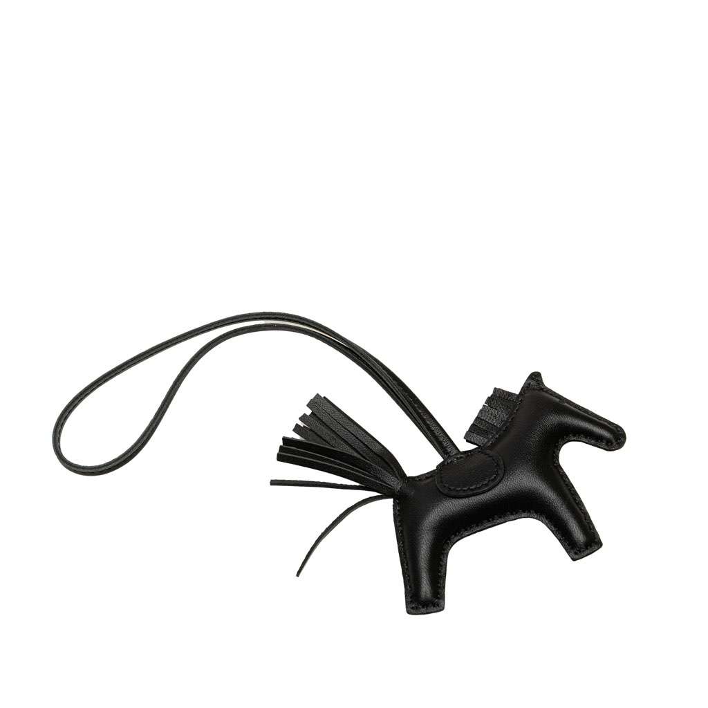 Hermès Milo Lambskin Grigri So Black Rodeo Bag Charm PM Black Leather Very good condition - Back View
