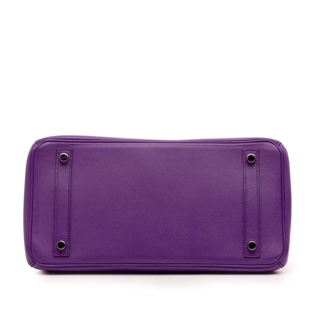 Hermès Epsom Birkin Retourne 30 Purple Leather Good condition - Inside View