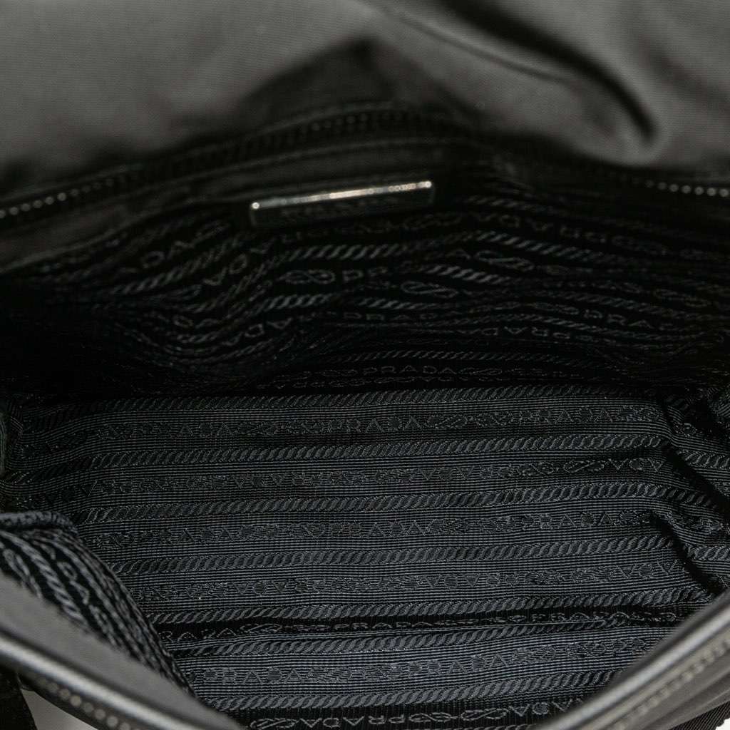 Prada Tessuto Buckle Messenger Bag Black Very good - Model View