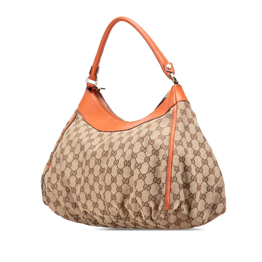 Gucci GG Canvas Abbey D Ring Shoulder Bag Brown Canvas Good - Back View
