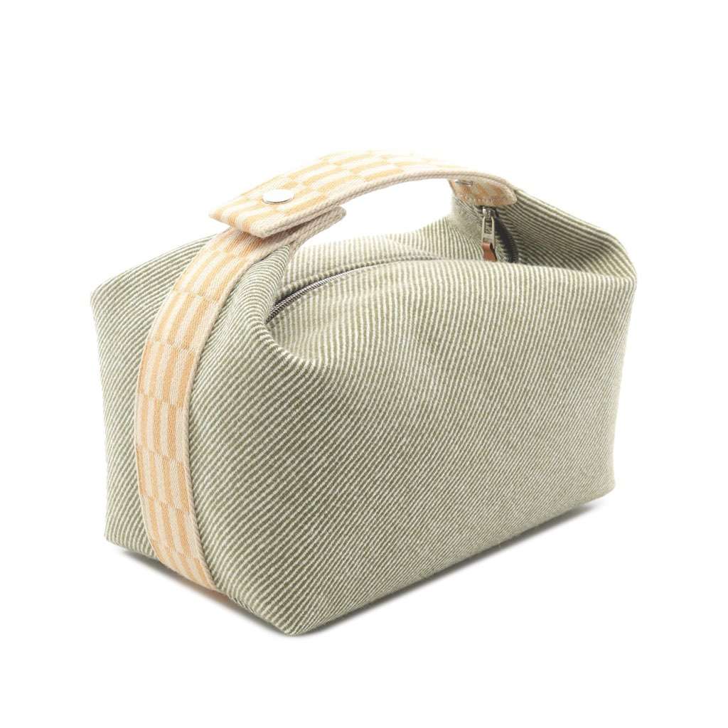 Hermès Large Wool Bride A Brac H Natte Case Green Wool Very good condition - Back View