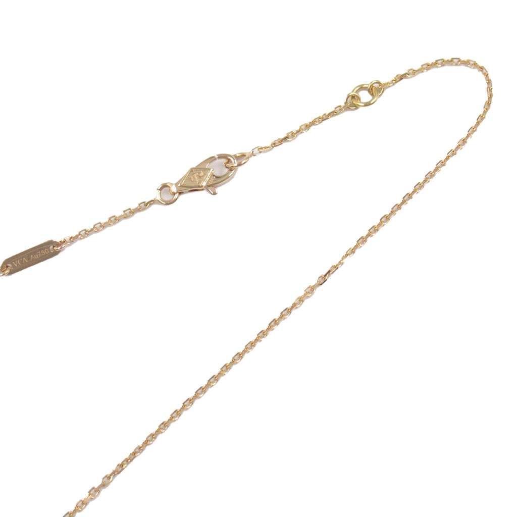 Van Cleef & Arpels 18K Rose Gold and Carnelian Sweet Alhambra Heart Pendant Necklace Pink Rose Gold Good condition - Model View