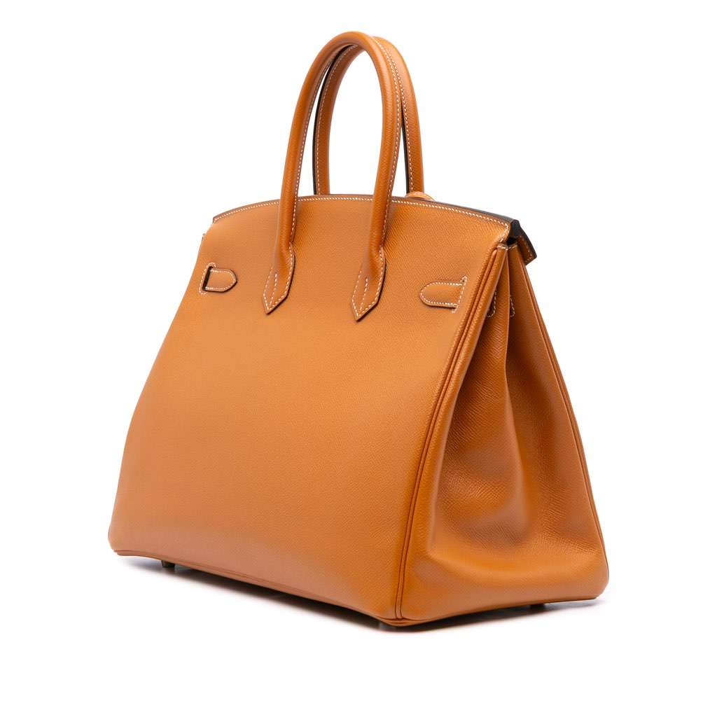 Hermès Epsom Birkin Retourne 35 Brown Leather Good condition - Back View