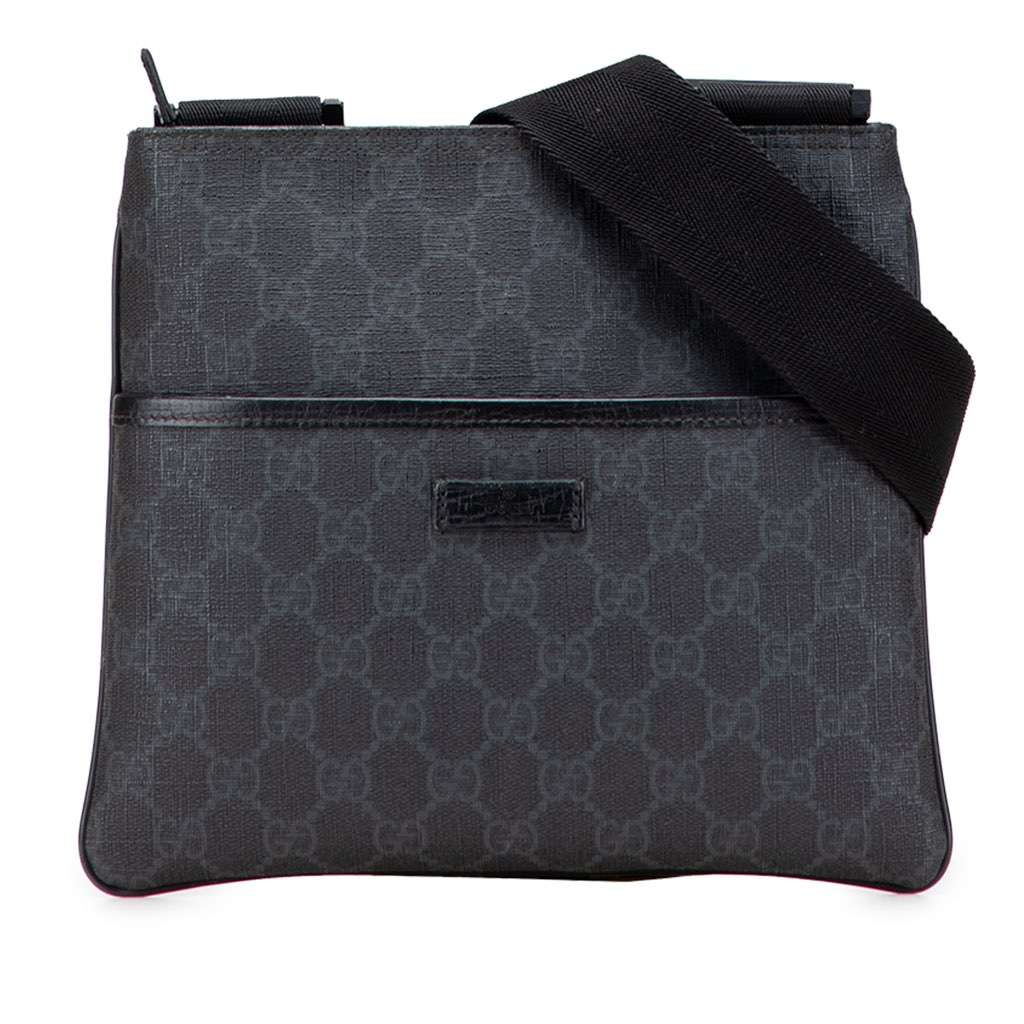 Gucci GG Supreme Crossbody Black Canvas Good - Front View