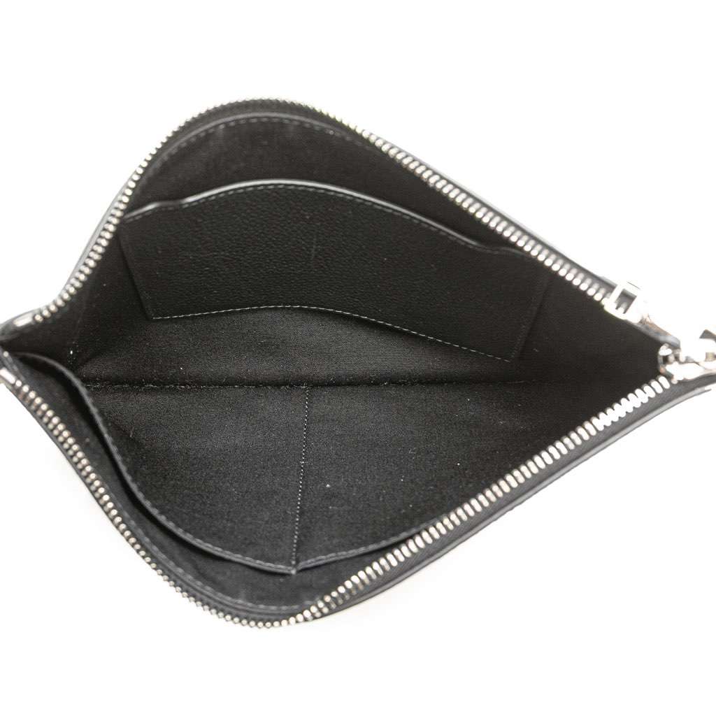 Dior Grained Calfskin CD Icon Signature A5 Pouch Black Leather Good - Model View