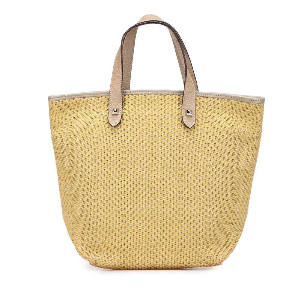 Hermès Polyester and Leather Chennai PM Yellow Leather Good condition - Front View