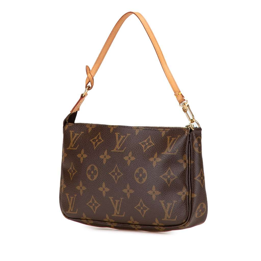 Louis Vuitton Monogram Pochette Accessoires Brown Canvas Good - Back View