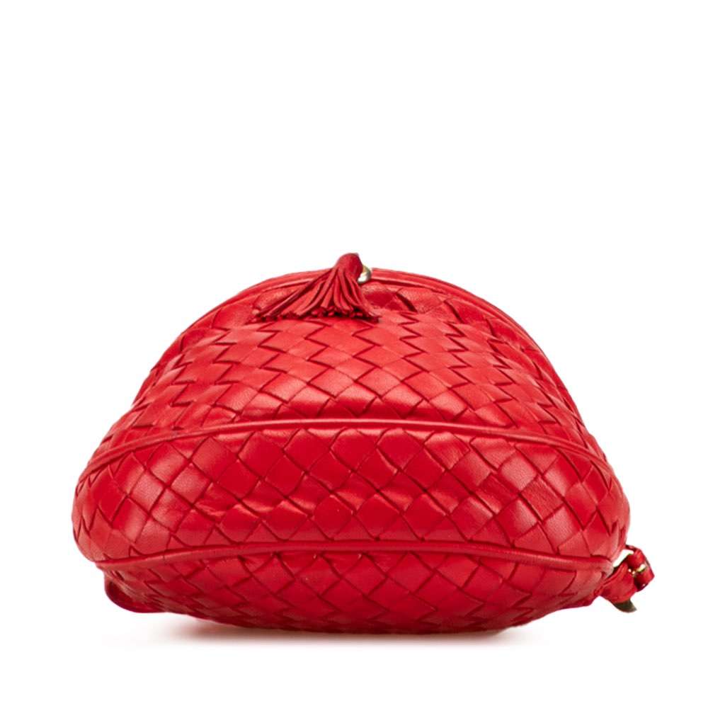 Bottega Veneta Nappa Intrecciato Marco Polo Crossbody Red Leather Good - Inside View