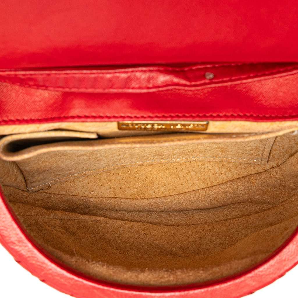 Bottega Veneta Nappa Intrecciato Marco Polo Crossbody Red Leather Good - Model View