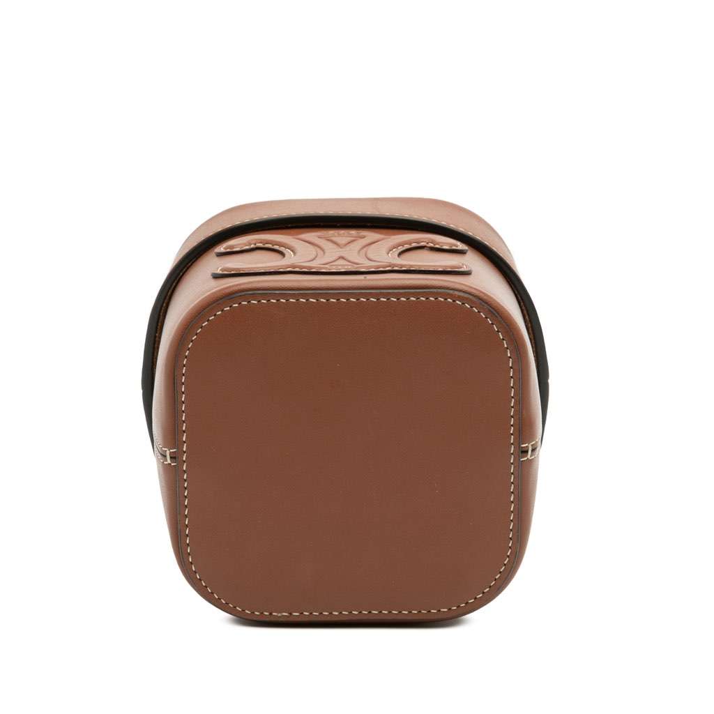 Celine Small Calfskin Cuir Triomphe Box Bag Brown Leather Very good condition - Inside View
