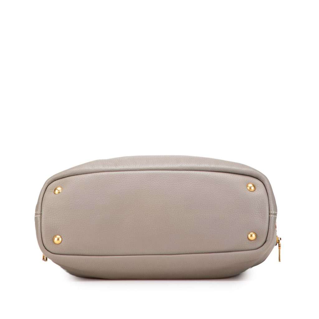 Prada Vitello Daino Side Zip Shopper Tote Grey Leather Very good - Inside View