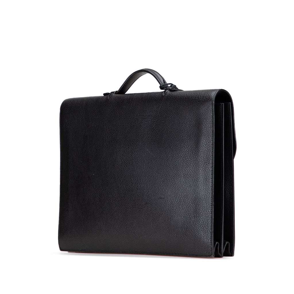 Hermès Ardennes Sac A Depeches 38 Black Leather Good condition - Back View