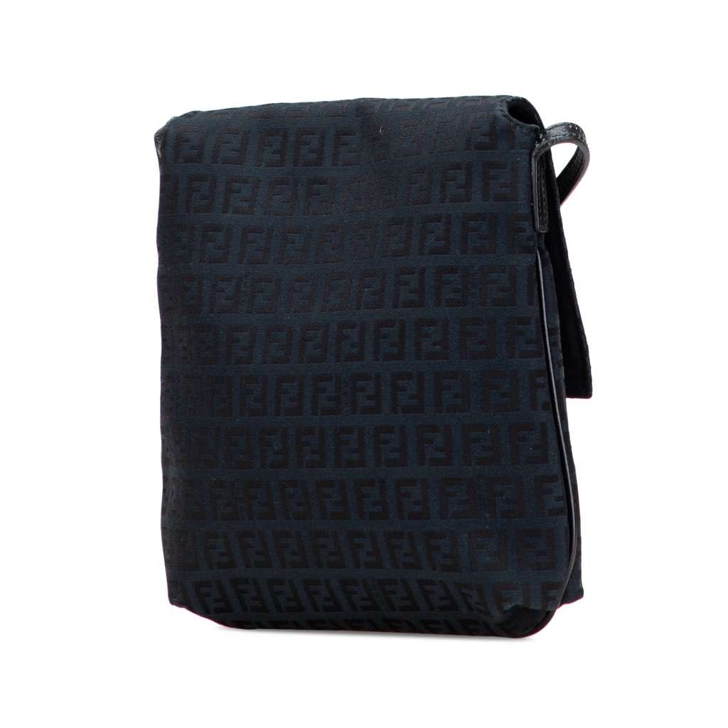 Fendi Zucchino Canvas Crossbody Blue Canvas Very good - Back View