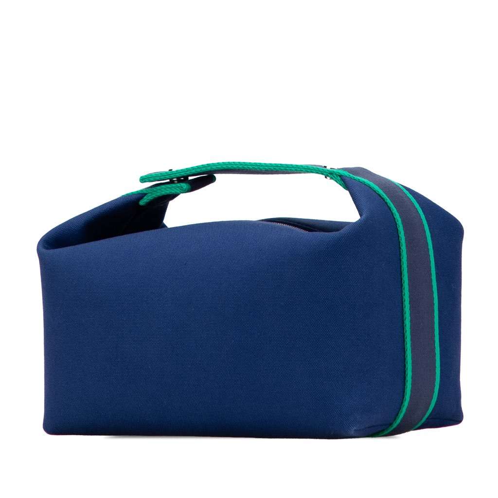 Hermès Large Canvas Bride A Brac Blue Canvas Good condition - Back View