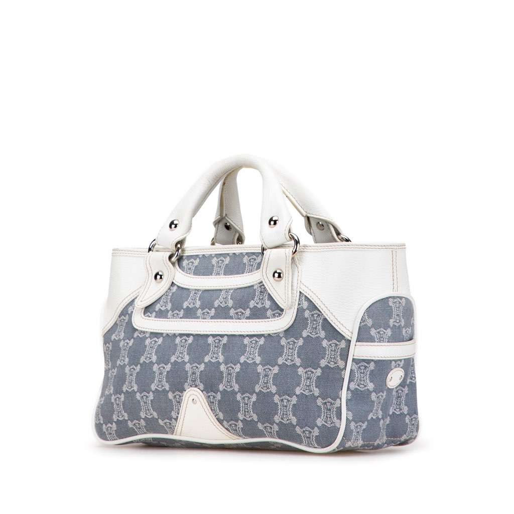 Celine Macadam Denim Boogie Handbag Blue Denim Very good condition - Back View