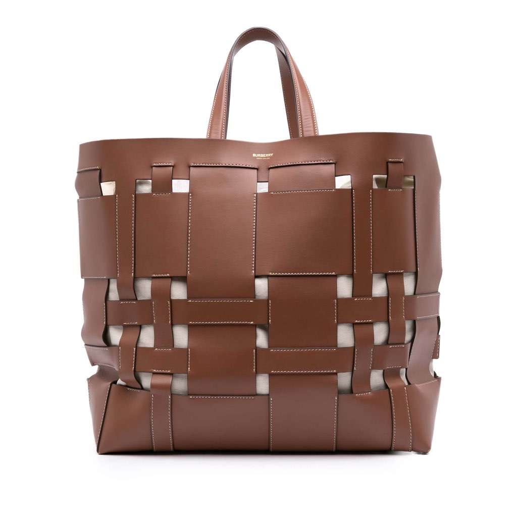 Burberry Large Leather Foster Tote Brown Leather Very good - Front View