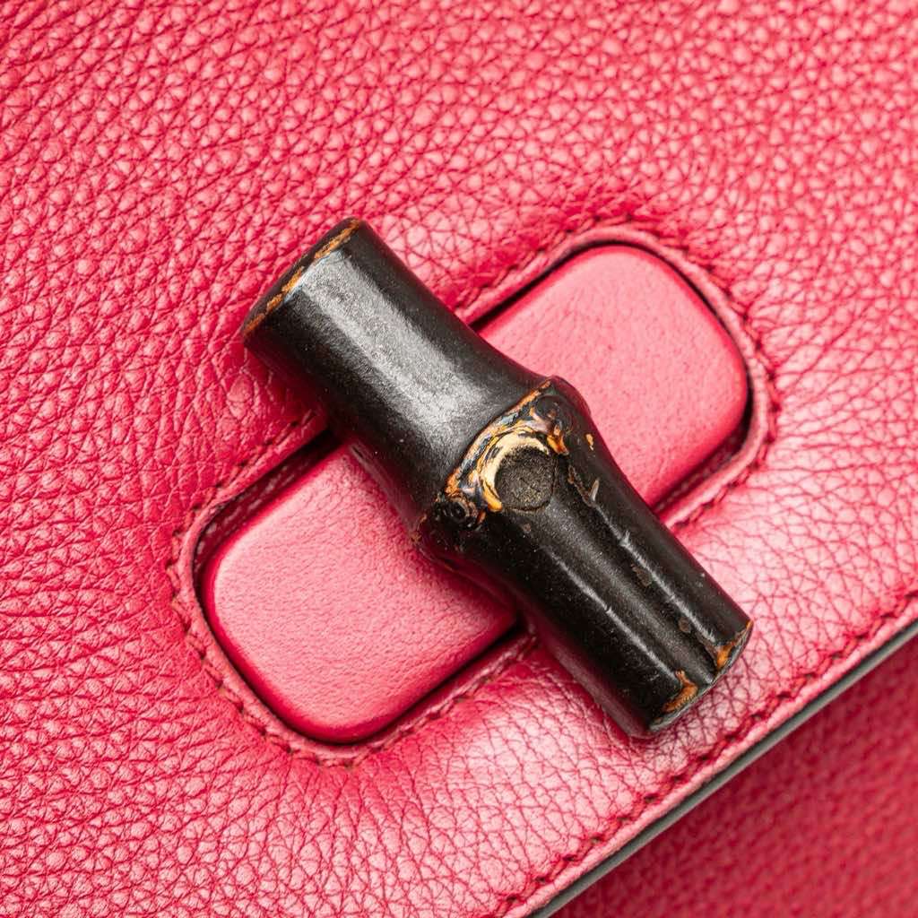 Gucci Medium Leather Bamboo Daily Satchel Pink Leather Very good - Box View