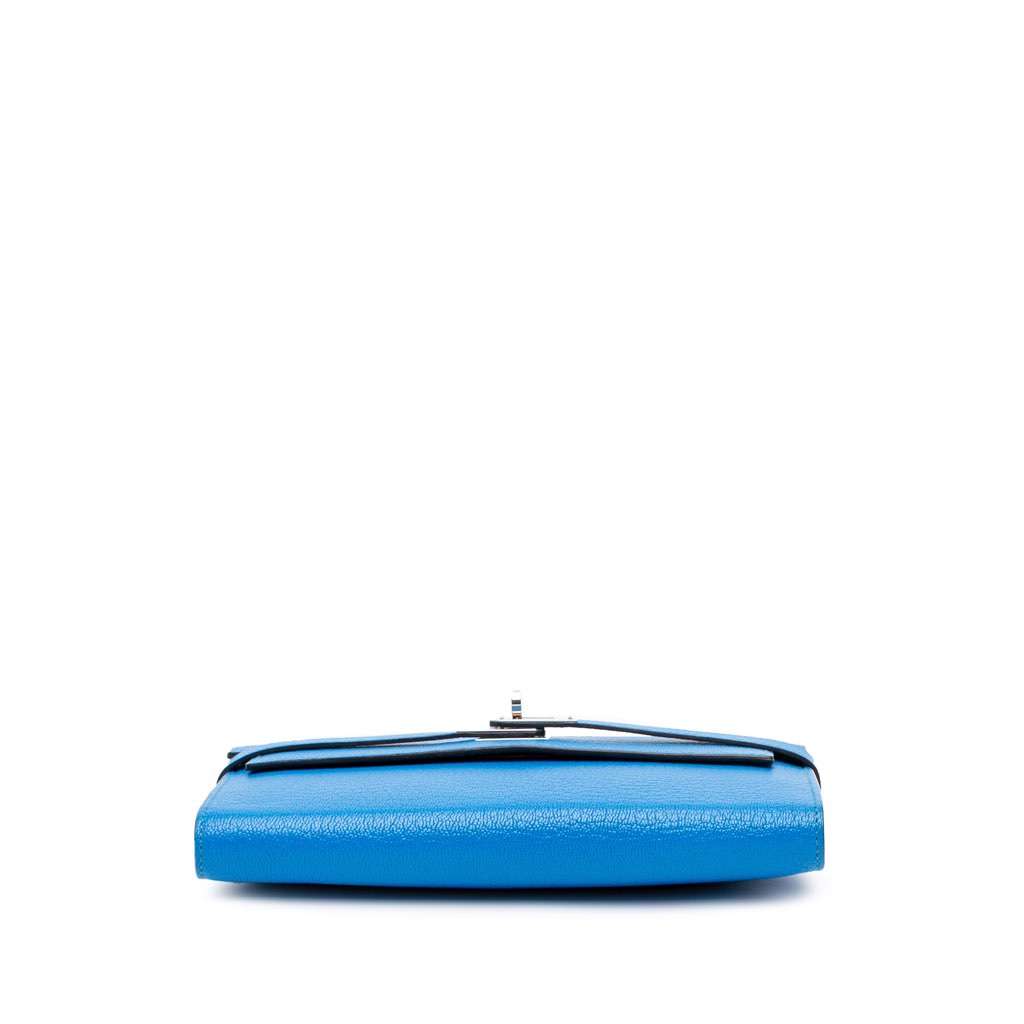 Hermès Chevre Mysore Kelly Longue Wallet Blue Leather Good condition - Inside View