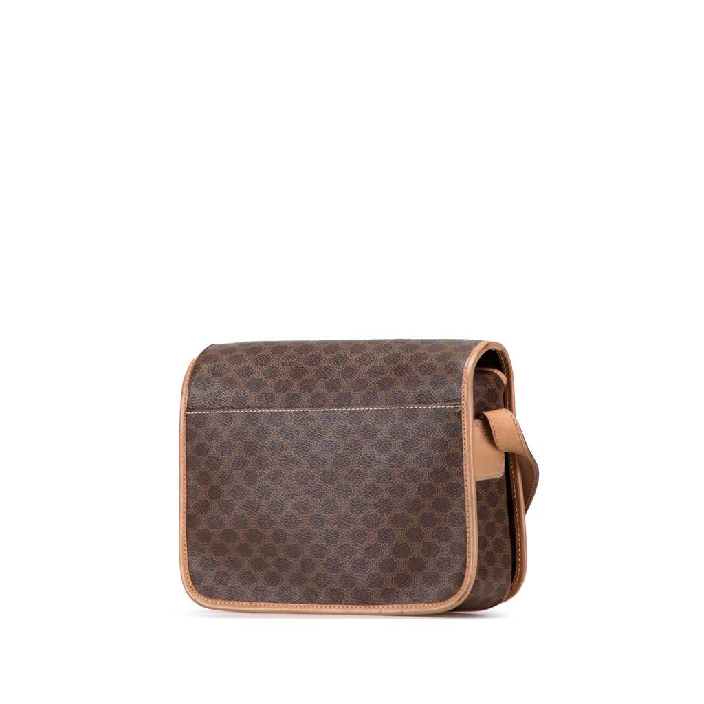 Celine Macadam Coated Canvas Crossbody Brown Canvas Fair - Back View