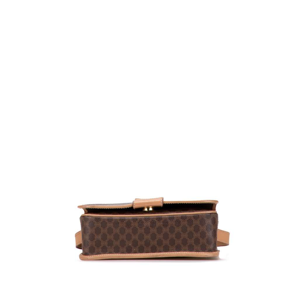 Celine Macadam Coated Canvas Crossbody Brown Canvas Fair - Inside View