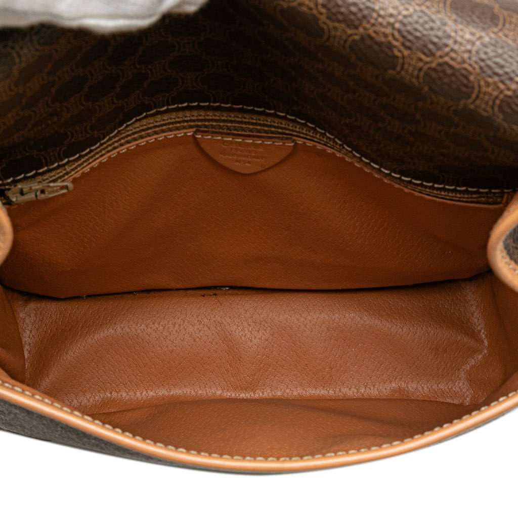 Celine Macadam Coated Canvas Crossbody Brown Canvas Fair - Model View