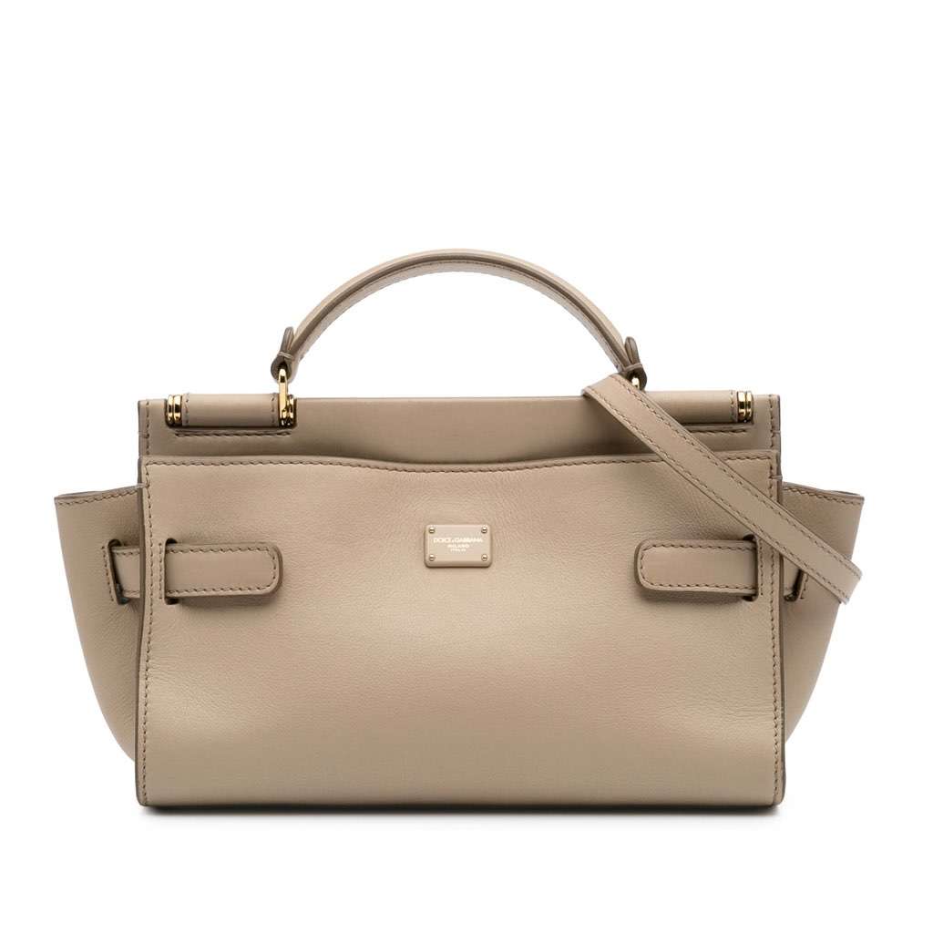 Dolce & Gabbana Small Soft Calfskin Sicily 62 Brown Leather Good condition - Front View
