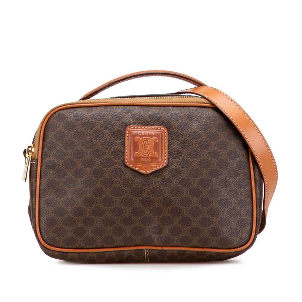 Celine Macadam Coated Canvas Satchel Brown Canvas Very good - Front View