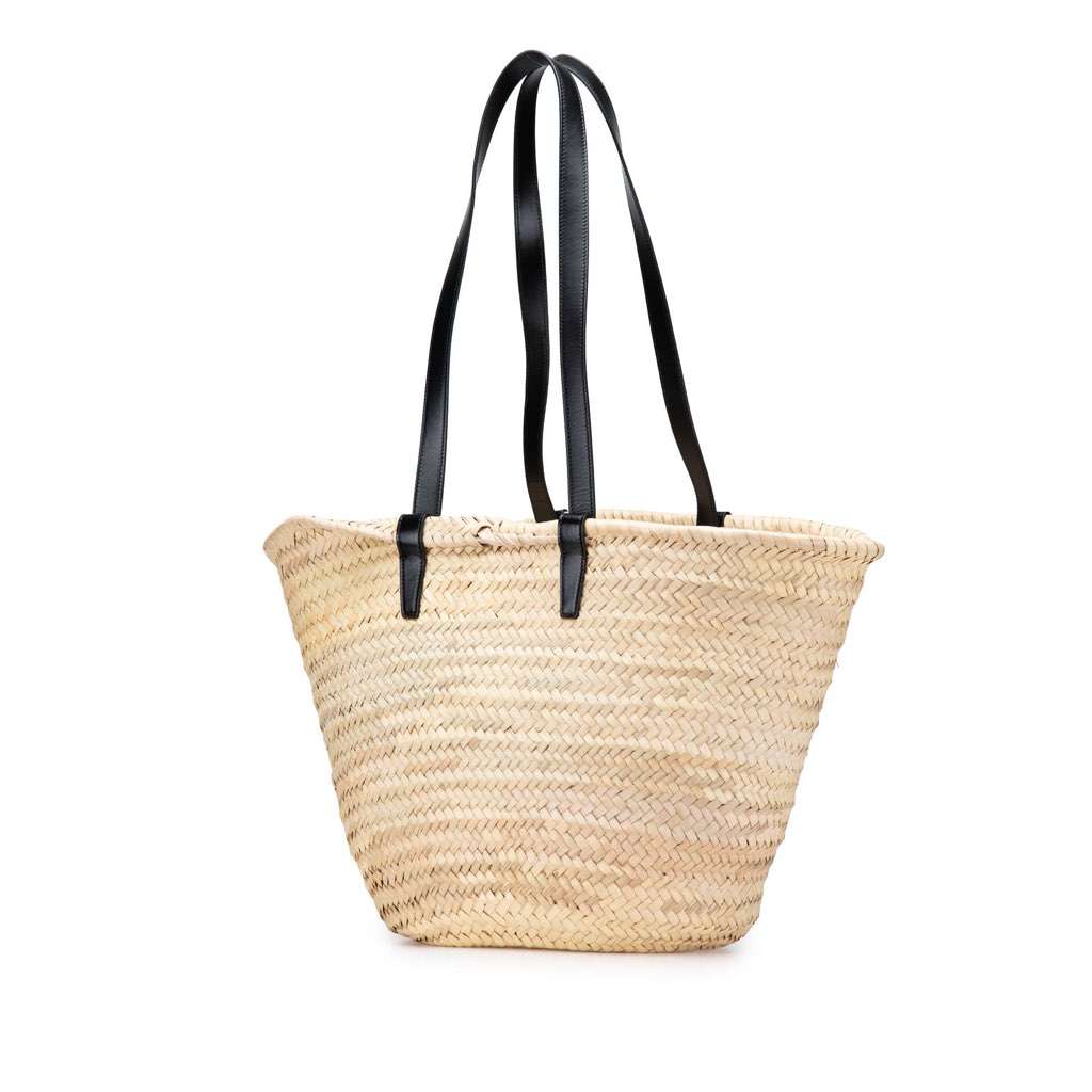 Celine Raffia Classic Panier Tote Brown Very good - Back View