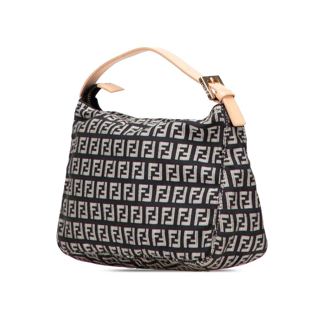 Fendi Zucchino Canvas Handbag Black Canvas Good condition - Back View