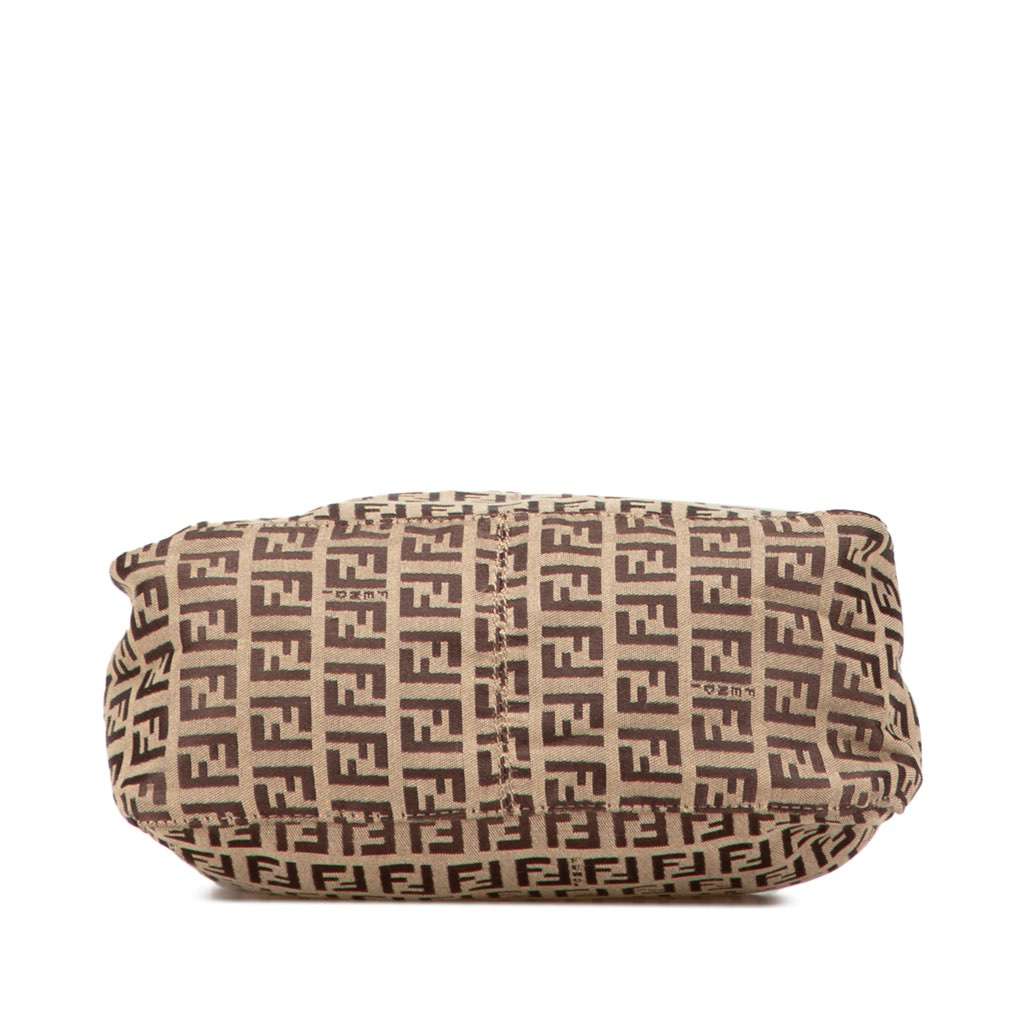 Fendi Zucchino Canvas Handbag Brown Canvas Good - Inside View