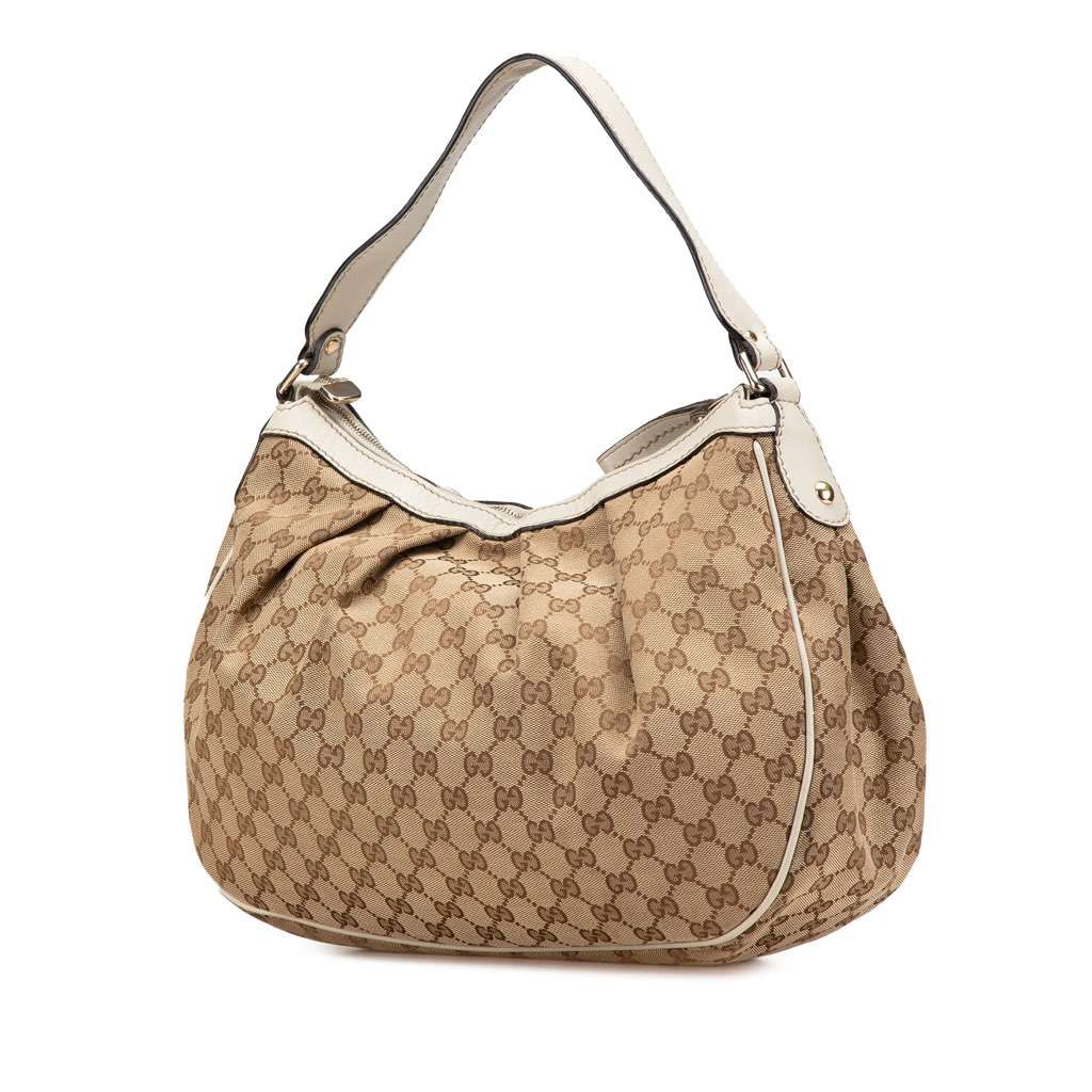 Gucci Medium GG Canvas Sukey Shoulder Bag Brown Canvas Very good condition - Back View