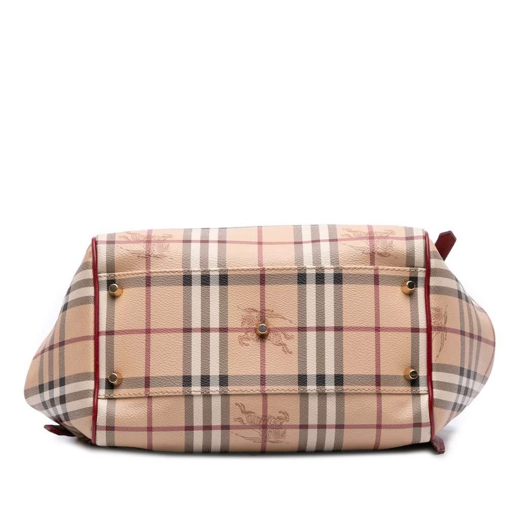 Burberry Small Haymarket Check Coated Canvas Canterbury Tote Brown Canvas Good - Inside View