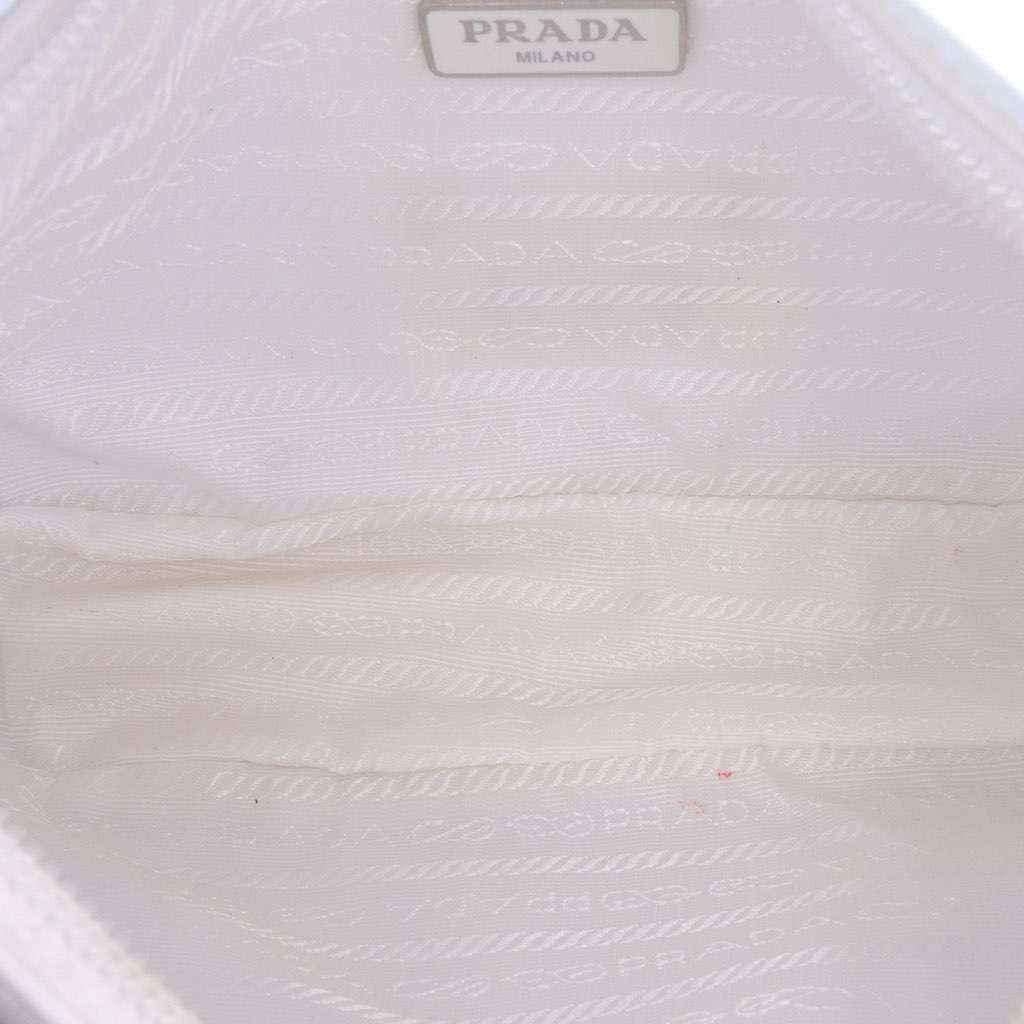Prada Mini Re Nylon Re Edition 2000 Shoulder Bag White Good - Model View