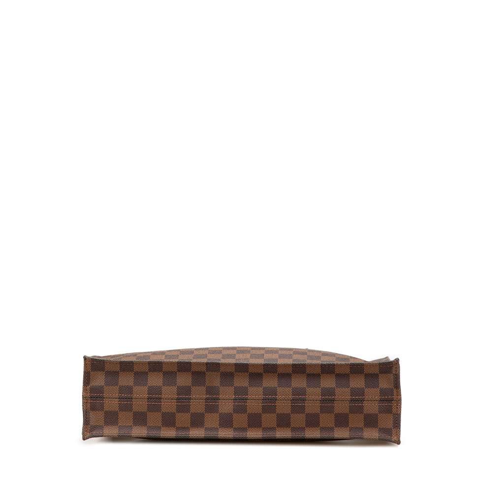 Louis Vuitton Damier Ebene Sac Plat Brown Canvas Good - Inside View