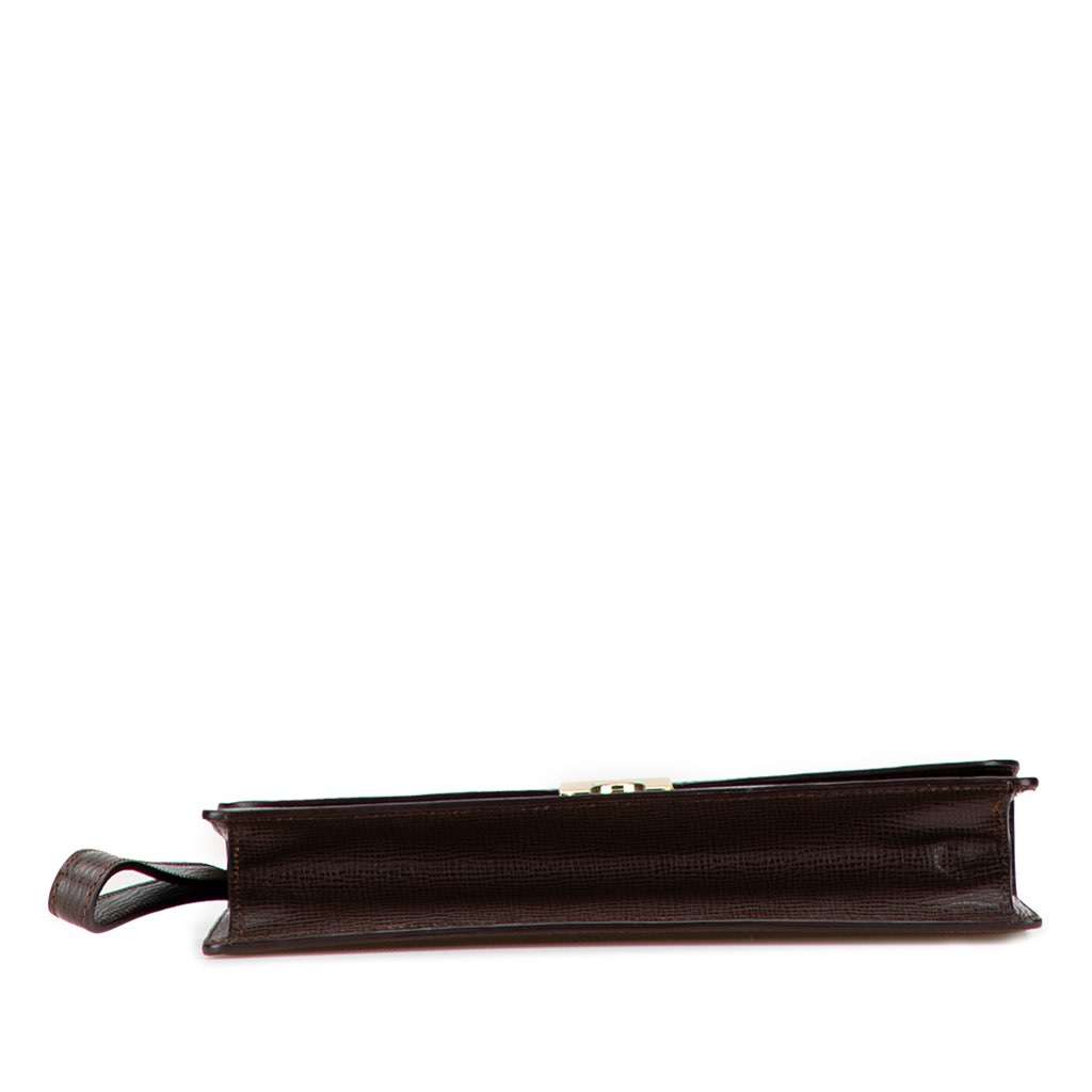 Loewe Leather Anagram Clutch Brown Leather Good condition - Inside View