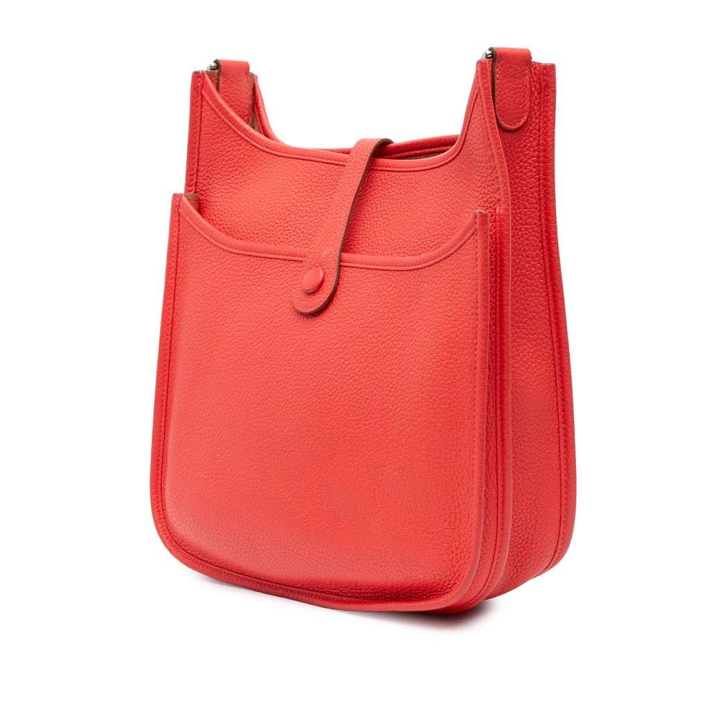 Hermès Clemence Evelyne III 29 PM Red Leather Good condition - Back View